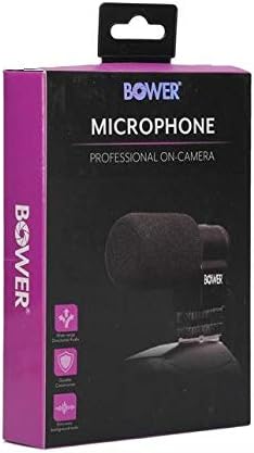 Bower Mini Condenser Microphone עבור Canon EOS T8i T7i T6i T6S T5i T4i T3i T2i T1i SL1 SL2 SL3 80D 77D