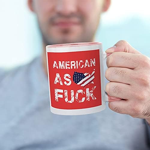 ספל קפה קרמיקה של אמריקה ספל קפה עם צבע בפנים וטיפול בכוס תה לנשים גברים ורוד בסגנון