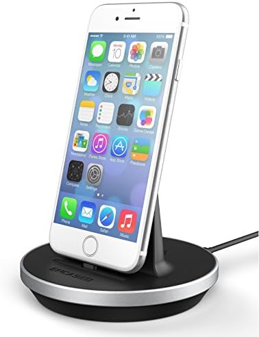עגינת מטען אייפון 7 עטוף, דוכן טעינה לשולחן העבודה המהיר של שולחן העבודה DockMate² MFI מאושר מטען ברק אלומיניום/אייפון