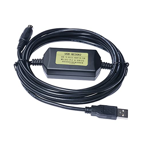 כבל תכנות USB Washinglee לסדרת Q Mitsubishi PLC, להחלפת USB-QC30R2, קצב Baud אדפטיבי, 6 רגל.
