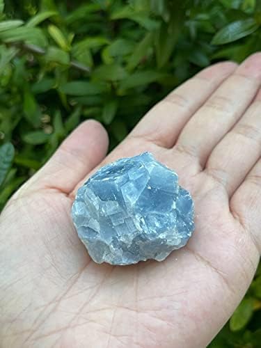 דרגה A+ קלציט כחול מחוספס טבעי, 1-2 אינץ 'קלציט כחול - אבני גולמיות טבעיות גביש להתנפנפות, סלעי מזרקה, קישוט,