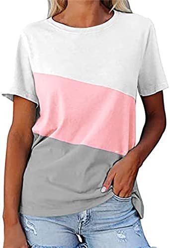 צמרות נשים קיץ מזדמן לבוש - חולצת קיץ נשים צוואר עגול הדפס שרוול קצר הדפס טש חולצה מזדמן טי.