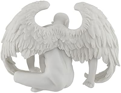 עיצוב ורונזי עירום מכונף מתאבל על פסל גימור משיש מלאך זכר
