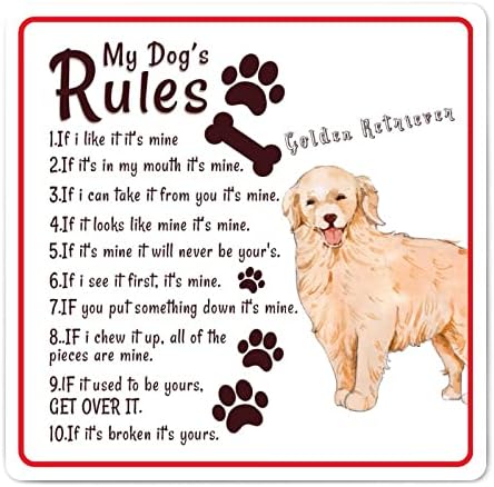 מצחיק כלב מתכת פח סימן שלי כלב של כללים רטרו לחיות מחמד כלב דלת קולב מתכת פוסטר כפרי לחיות