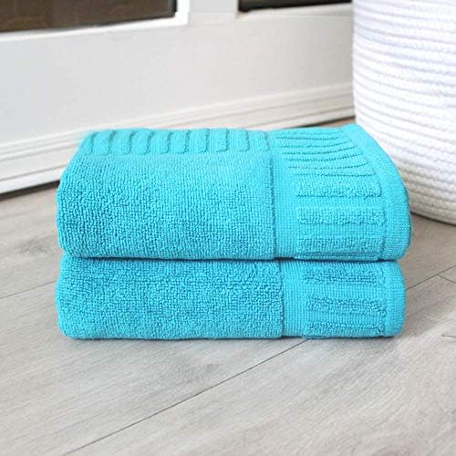 חורבן אמבטיה מחצלת מגבת שטיח לאמבטיה סט כותנה טורקיז 4 יחידות