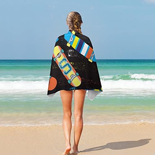 מגבות חוף מיקרופייבר טסינגזה מגבות סקייטבורד מופשטות צבעוניות סופר סופגות מגבות רחצה רכות גדולות מהירות יבש 1