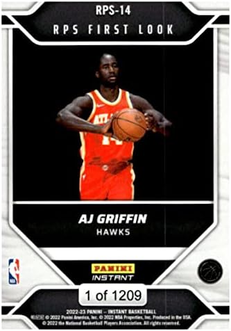 AJ Griffin RC 2022-23 PANINI מיידי RPS 1 המראה טירון /120914 HAWKS NBA