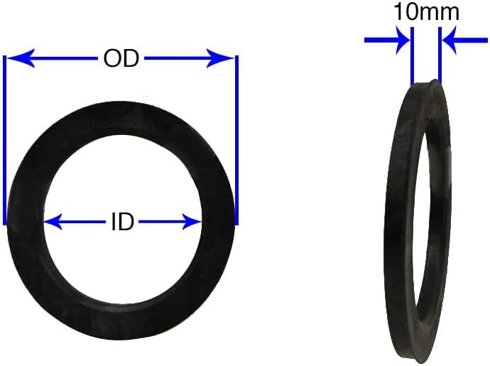 חלקי אביזרי גלגלים סט של 4 טבעת מרכזית של רכזת 66.56 ממ OD עד 57.10 ממ מזהה רכזת, פוליקרבונט