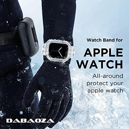 Dabaoza תואם ללהקת Apple Watch ברורה 45 ממ 44 ממ 42 ממ 41 ממ 40 ממ 38 ממ אולטרה, גברים נשים שעונים