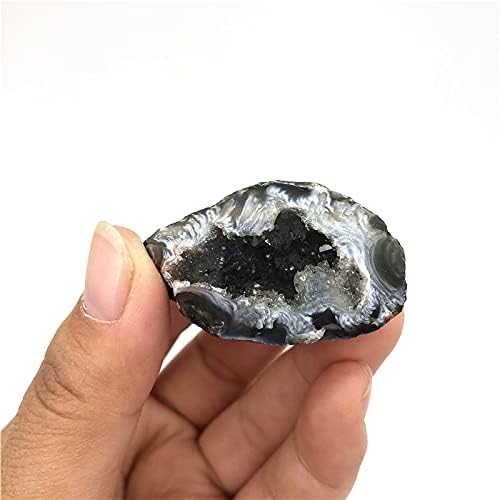 Ertiujg husong312 אגת טבעית גאוד גביוד חור גביש דגימה מינרלית מכילה אשכולות קריסטל נקיים של