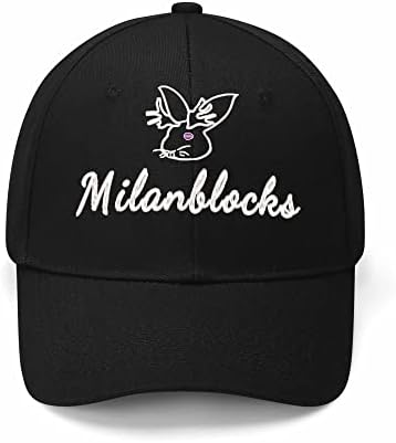 מילאנבלוקס רקמת אופנה כובע ביצועים בכושר רגוע שחור