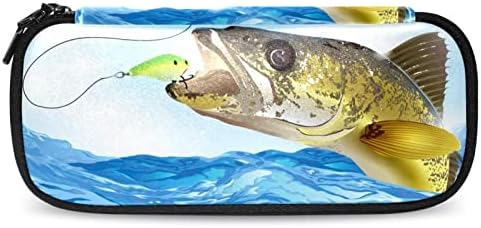 Adamion Pend Case Walleye Fish קח את תיק העפרון של עפרון פיתיון תיק איפור אחסון לאחסון לבנים נוער בנות ציוד תיכון