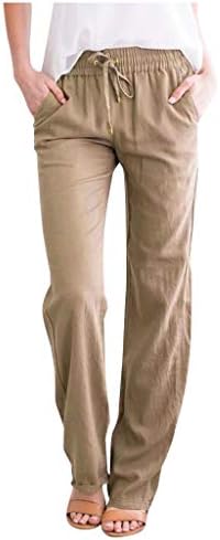 מכנסי פשתן של שינשיד לנשים מכנסי פלאצו עם מותניים גבוהים מזדמנים מכנסיים פלאצו רגל ישר רופפים מכנסיים מתאימים