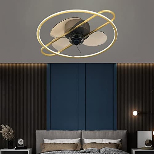 מאווררי תקרה של Cutyz עם מנורות, מאוורר חדר שינה עם תאורת תקרה 3 צבעים לעומק אורות תקרת מאוורר שלט