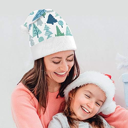 חג המולד סנטה כובע, כחול חג המולד חג המולד חג כובע למבוגרים, יוניסקס נוחות חג המולד כובעי לשנה חדשה חגיגי