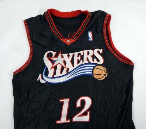 2002-03 פילדלפיה 76ers Satterfield 12 משחק הונפק ג'רזי שחור 44 DP42738 - משחק NBA בשימוש