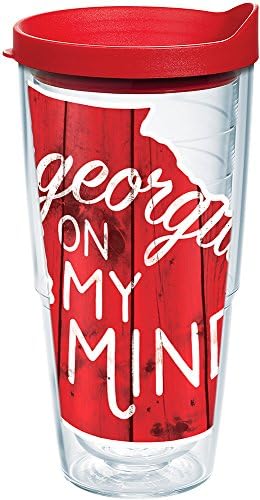 טרוויס ג ' ורג ' יה על דעתי כוס עם עטיפה ומכסה אדום 24 אונקיות, ברור