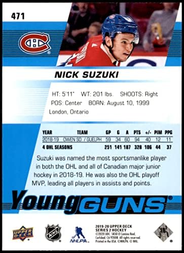 סיפון עליון 2019 471 תותחים צעירים ניק סוזוקי מונטריאול קנדינס NM/MT Canadiens