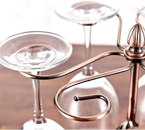 מתלה כוס ליוזה כוס יין זכוכית זכוכית יין זכוכית עם 6 ווים נירוסטה תלויה מתלה כוס עומדת