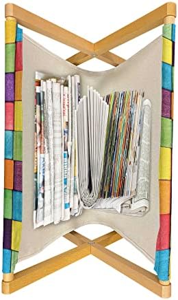 מגזין מופשט ומגזין ספרים, בלוקים צבעוניים צורות קובייה מופשטות מבדרת צבעים תוססים נושא יצירתיות, מתלה רצפה מבטא