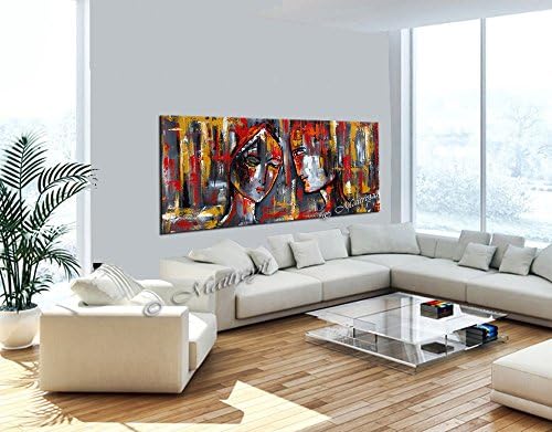 אמנות-דווין אהבה 2-ציור מופשט גדול ציור פיגורטיבי מקורי, זוג, אישה פיגורטיבית