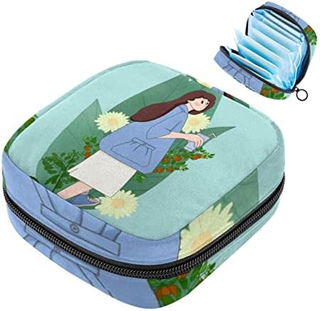 מפית סניטרית אחסון תיק, נייד לשימוש חוזר וסת כרית רוכסן שקיות, טמפון אחסון פאוץ עבור נשים בנות, ילדה