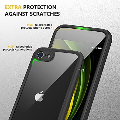 Miracase iPhone SE 2020 Case 2022/ iPhone 8 Case Full גוף מלא עם מגן מסך זכוכית מובנה, פגוש סיליקון מחוספס