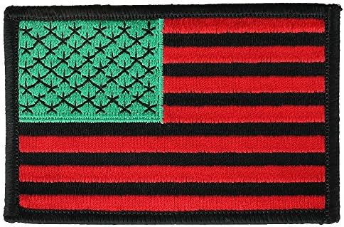 דגל אמריקאי ארהב ברזל רקום על תיקון בגודל אחד - אדום/ירוק/שחור