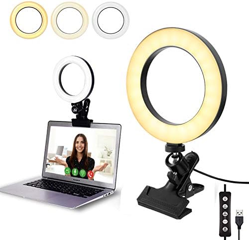 ערכת תאורת ועידת וידאו של סלטוסה, אור טבעת Selfie בגודל 6.3 אינץ