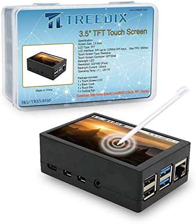Treedix 3.5 אינץ 'מודול מסך מגע TFT 50Hz 320x480 רזולוציה LCD תצוגת LCD עם נרתיק עט מגע ABS ומאוורר