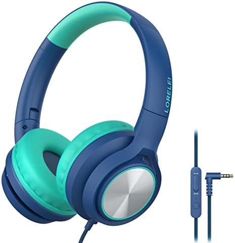 Lorelei E7 אוזניות קוויות על האוזן עם מיקרופון עם קו ניילון נטול סבך 1.45 מ 'ותקע 3.5 ממ, אוזניות מתקפלות