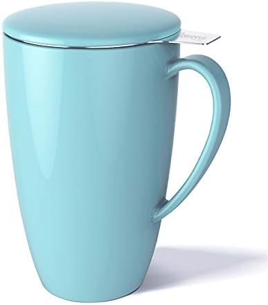 קומקום סוואז, סיר תה חרסינה של כוס תה עם פילדת נירוסטה, קומקום פורח ורופף - 27 אונקיה, לבן