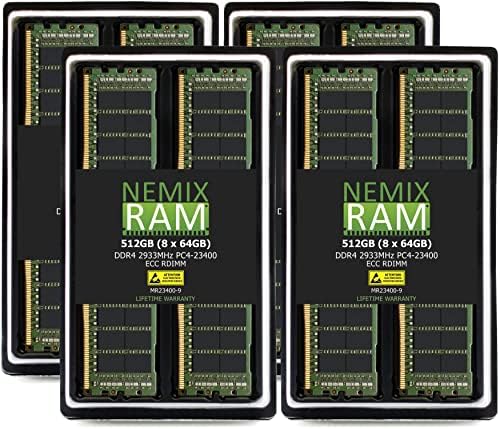 NEMIX RAM 512GB DDR4-2933 PC4-23400 ECC RDIMM שדרוג זיכרון שרת רשום עבור Dell PowerEdge T640 מגדל