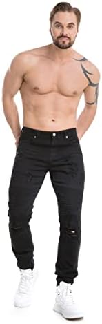 טגיאס מג'ינס קרוע מכנסיים רזים בכושר עם חורים שבורים