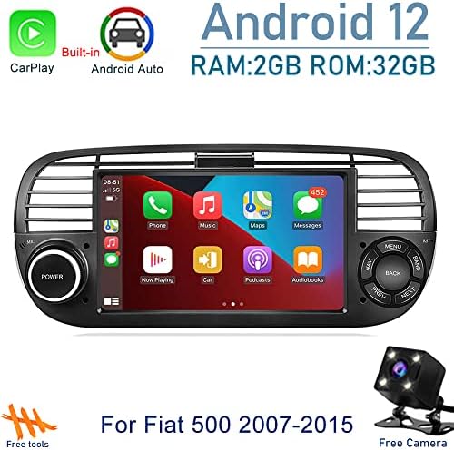 עבור פיאט 500 רדיו 2007-2015 סטריאו לרכב עם Carplay GPS ניווט אנדרואיד Auto FM 7 אינץ 'IP