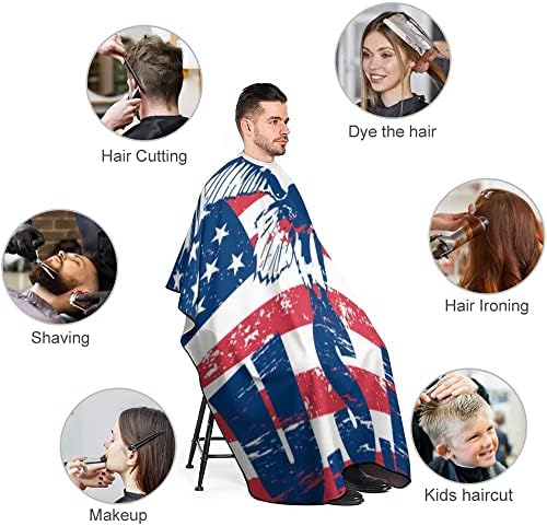 כף חיתוך שיער גדול לגברים נשים, רטרו דגל אמריקאי דגל נשר מוטיב מכמלי סלון עם סגירה מתכווננת תספורת