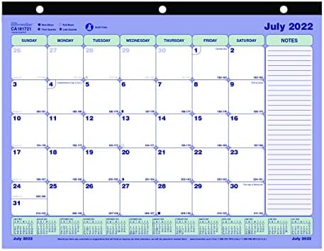 לוח שנה אקדמי של 13 חודשים לוח שולחן כרית, 11 x 8.5, כריכה שחורה, 13 חודשים: 2022 עד 2023