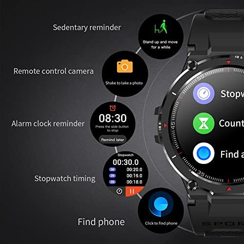 CNBRO Mens Smart Watchs Bluetooth שיחת שעון חכם מחוספס עבור קלוריות/צעדים מונה שעון כושר ספורט חיצוני תואם לטלפונים