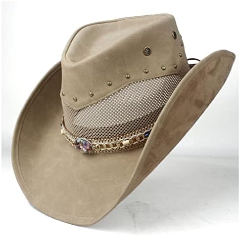 לא/כובע קאובוי רכיבה על כובע שמש כובע חוף גברים גברים נשים רשתות קאובוי מערביות שוליים רחבים