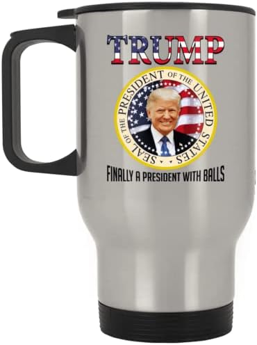 Urvog סוף סוף נשיא עם כוסות ספל כדורים - ספל קפה קרמיקה מצחיק - בירה שטיין - בקבוק מים, גודל אחד, 14 גרם.