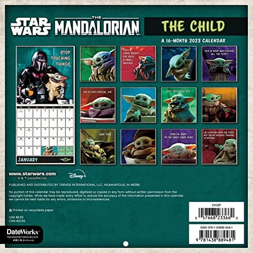 לוח השנה של תינוק יודה 2023 - דלוקס 2023 מלחמת הכוכבים מנדלוריאנית צרור לוח השנה עם למעלה ממאה