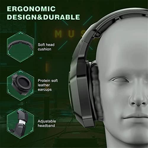 אוזניות משחקי IHIPPO 2.4 גרם אוזניות משחק אלחוטיות עם אור ירוק מתקפל מיקרופון כל -כיווני למחשב