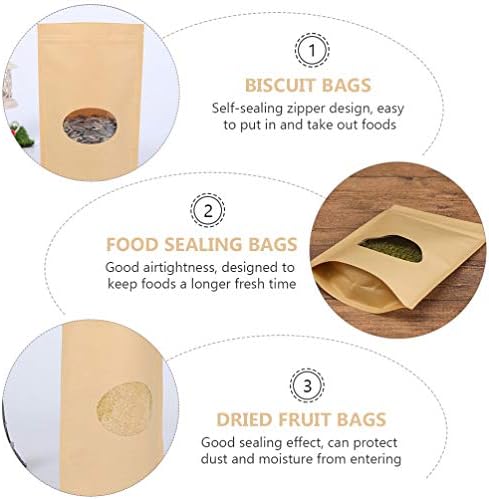 המוטון תה תיק ארגונית 50 יחידות ברור חלון חום קראפט נייר עבור מיקוד מזון אחסון מנעול קטן שקיות ניתן לסגירה
