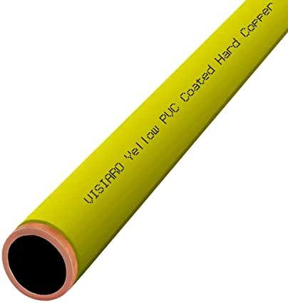 צינור נחושת קשיח מצופה PVC צמודי PVC, 1MTR, DIA חיצוני 1/4 אינץ ', עובי קיר 16 SWG, ציפוי PVC
