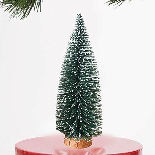 עיצוב שולחן עבודה של AMOSFUN 12 PCS עץ חג המולד מיניאטורי עץ מלא מלאכותי סיסל שלג עצי כפור עם