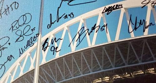 אלופת Seattle Seahawks Super Bowl XLVIII אלופת חתימה ממוסגרת 20x30 תמונה בד SB XLVIII Champs! עם