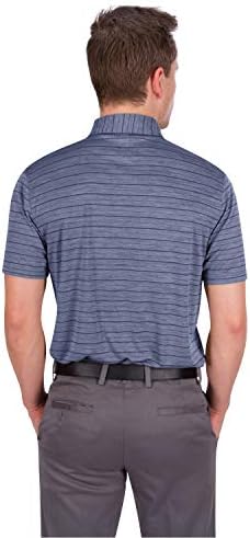 חולצות גולף מפוספסות בכושר יבש לגברים - חולצת פולו צווארון כפתורים 3 כפתורים - אולטרה רך ונושם