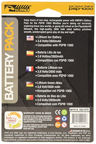 KMD PSP 1000 חבילת סוללות נטענת שומן