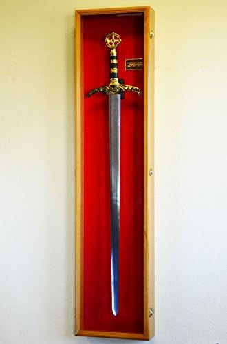 תצוגת חרב ארוכה אנכית מארז ארון קיר מדף חרס חרבות ארוכות מימי הביניים 54