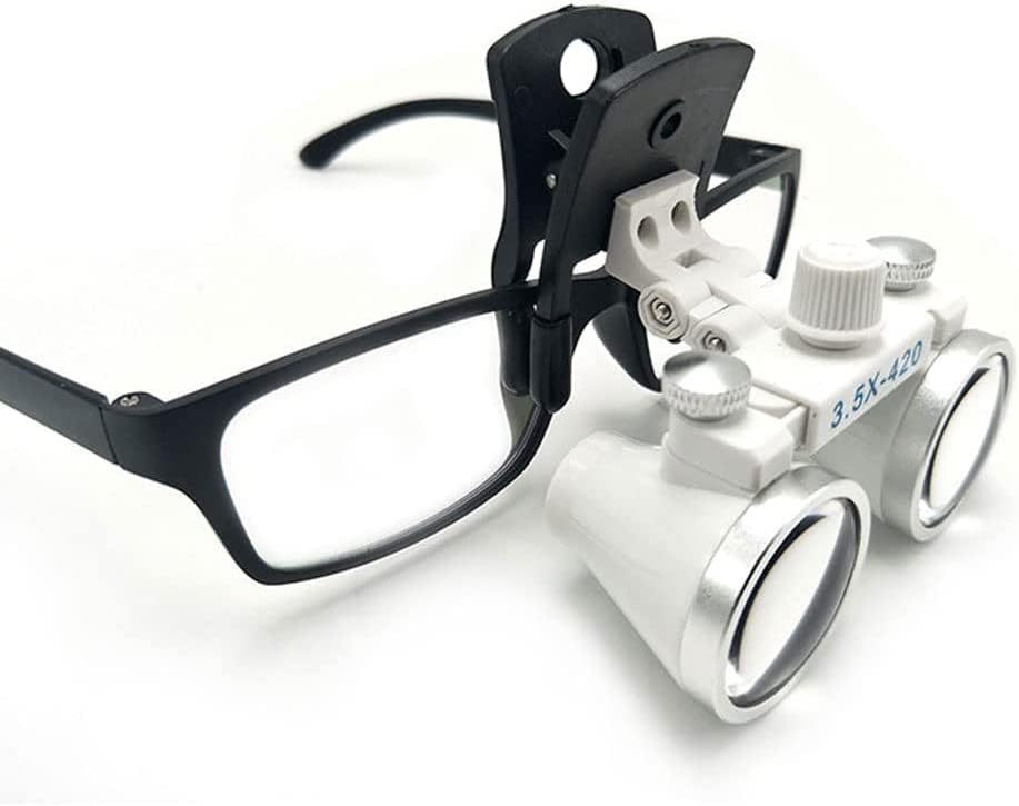 משקפי מגן 3.5 איקס-420 מ מ סוג קליפ פלסטיק זכוכית מגדלת משקפת זכוכית מגדלת